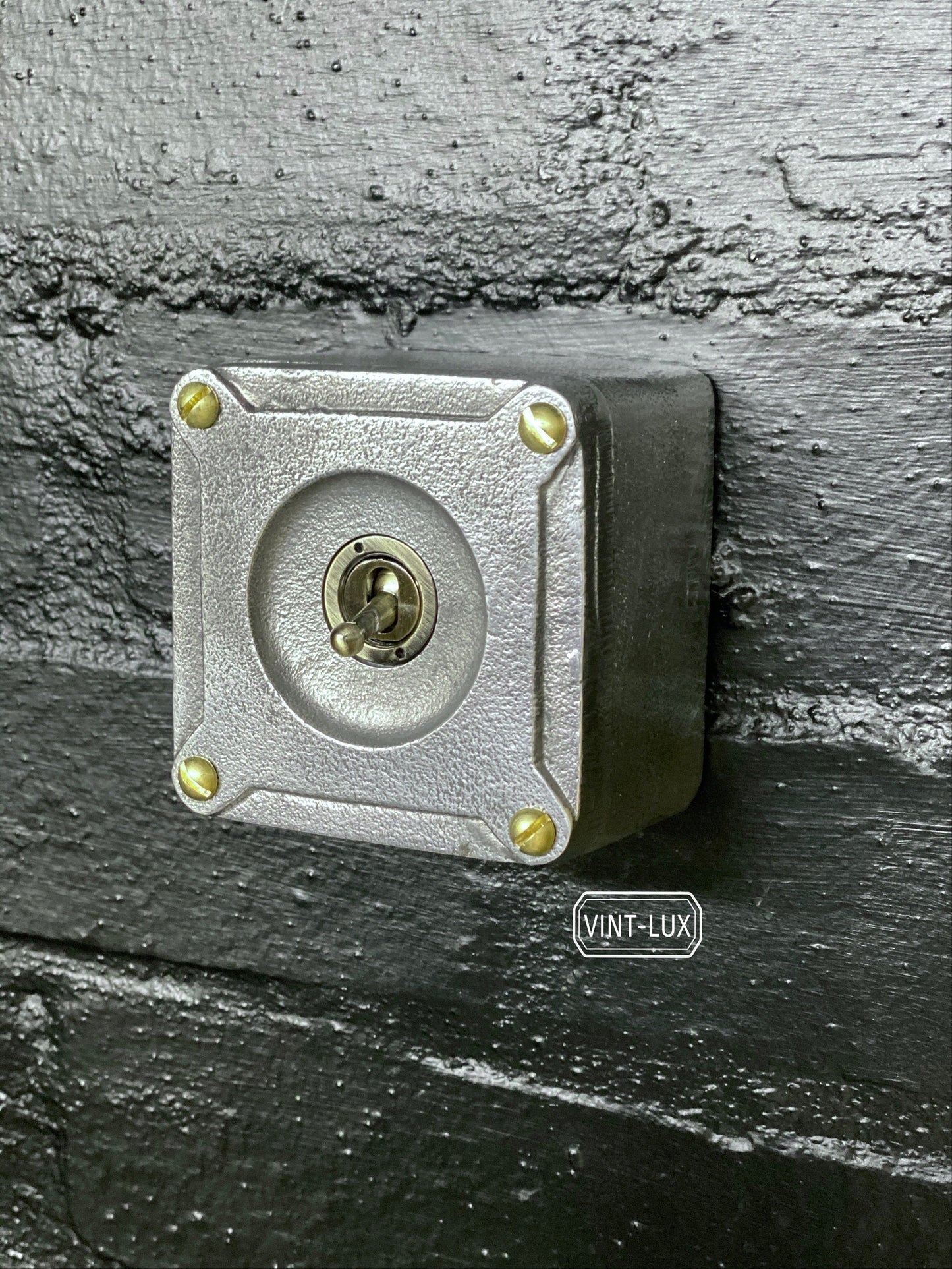 Single Gang 2 Way Conduit Surface Mount Light Switch Solid Cast Metal Industrial ~ BS EN Approved Vintage Crabtree 1950’s Style
