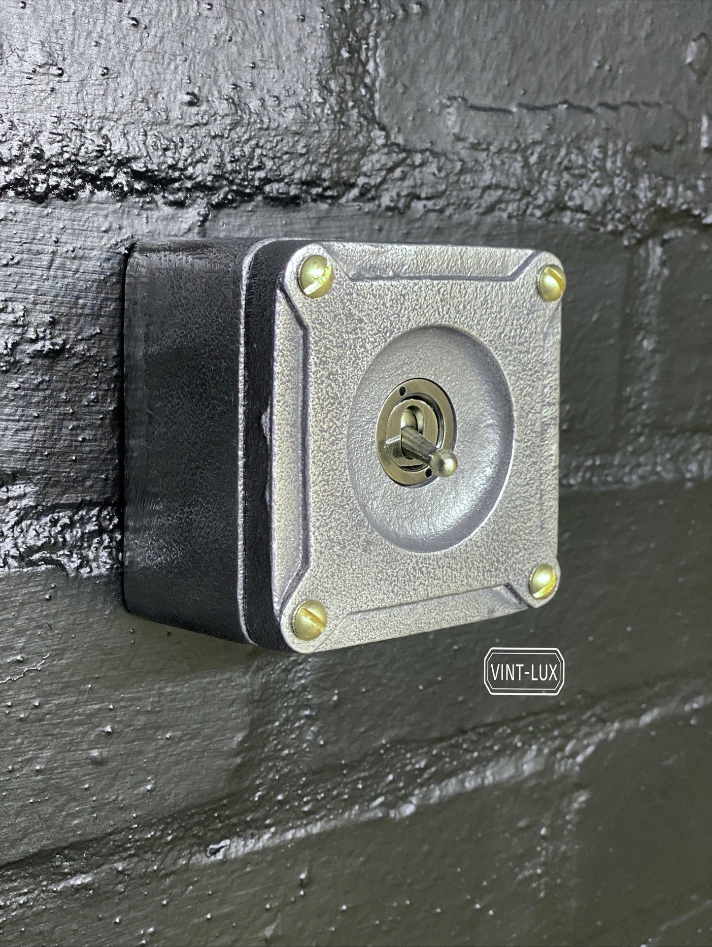 Single Gang 2 Way Conduit Surface Mount Light Switch Solid Cast Metal Industrial ~ BS EN Approved Vintage Crabtree 1950’s Style