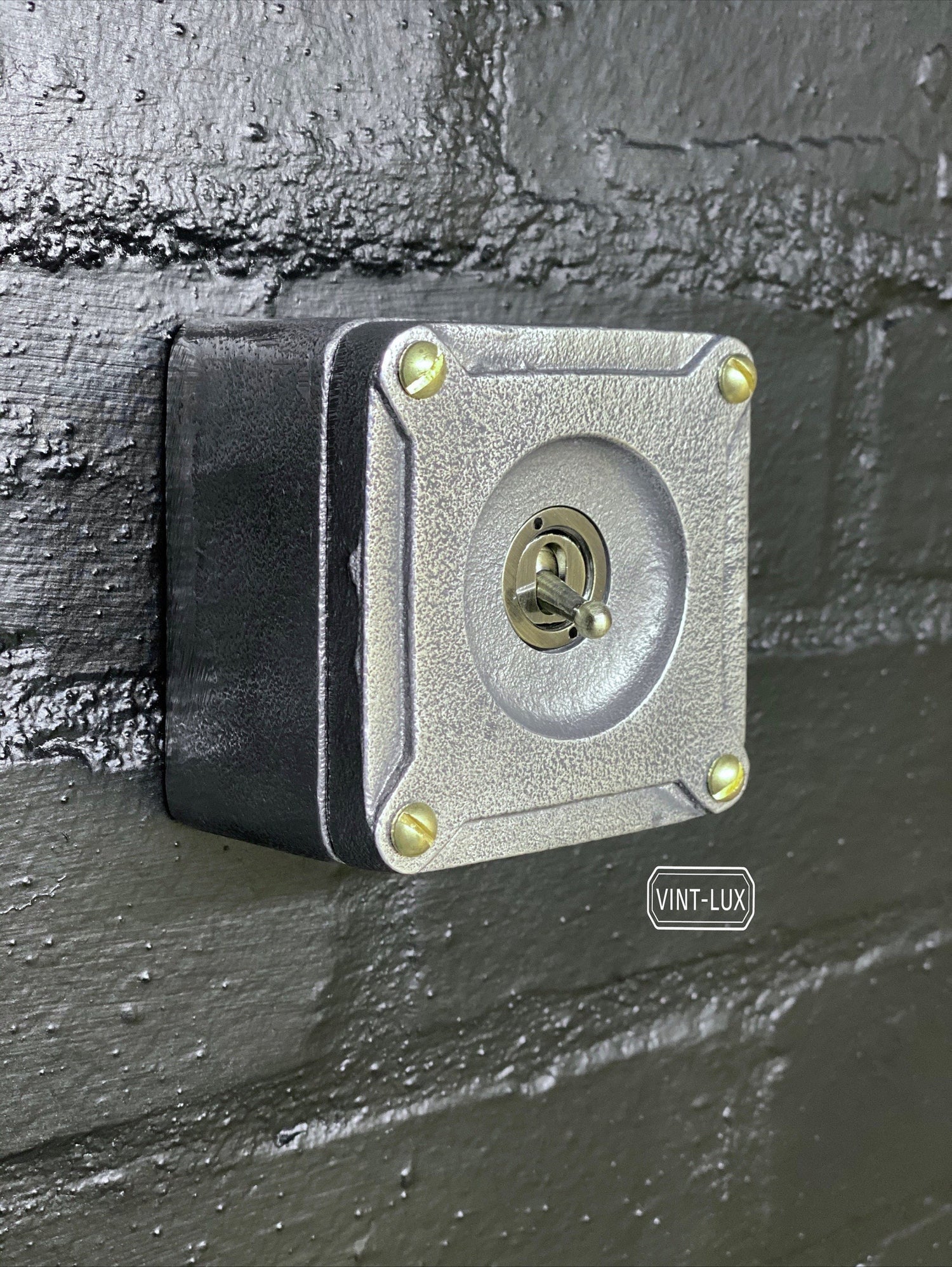 Single Gang 2 Way Conduit Surface Mount Light Switch Solid Cast Metal Industrial ~ BS EN Approved Vintage Crabtree 1950’s Style