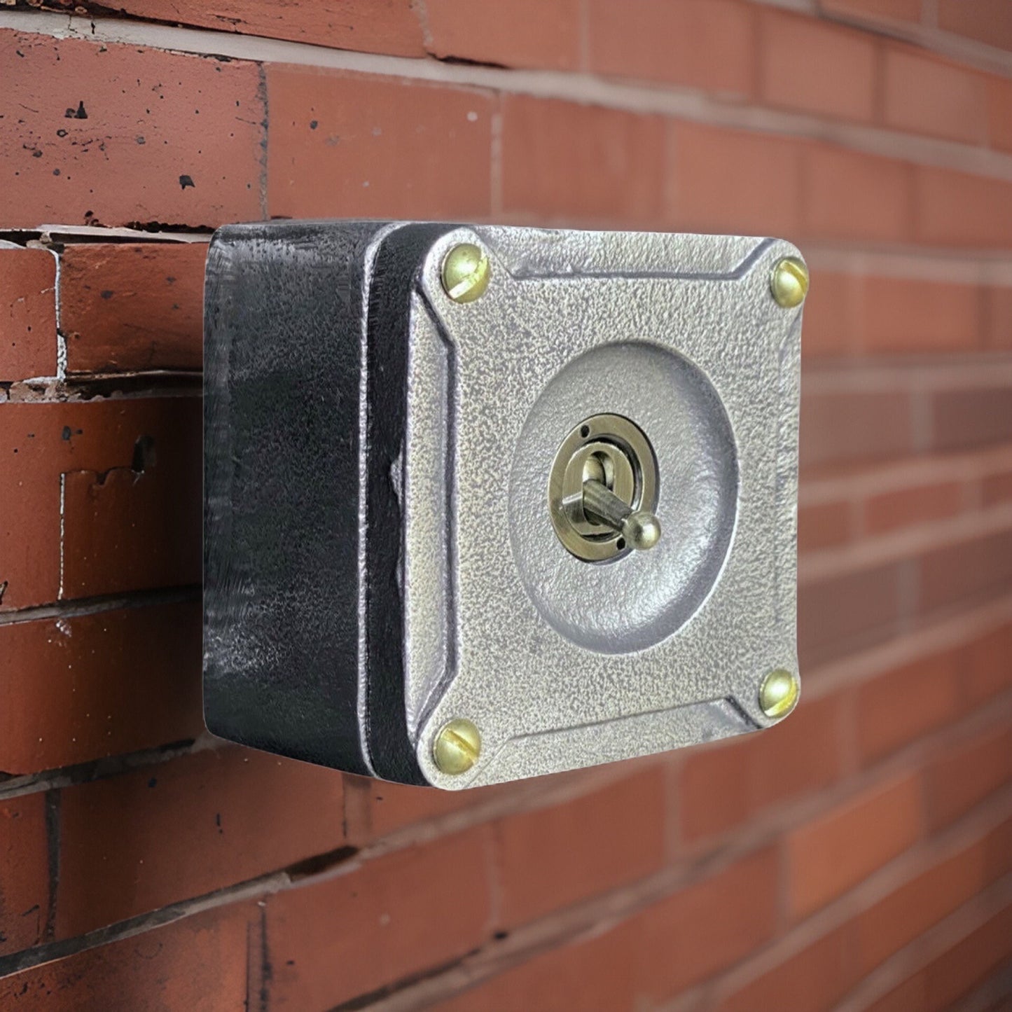 Single Gang 2 Way Conduit Surface Mount Light Switch Solid Cast Metal Industrial ~ BS EN Approved Vintage Crabtree 1950’s Style