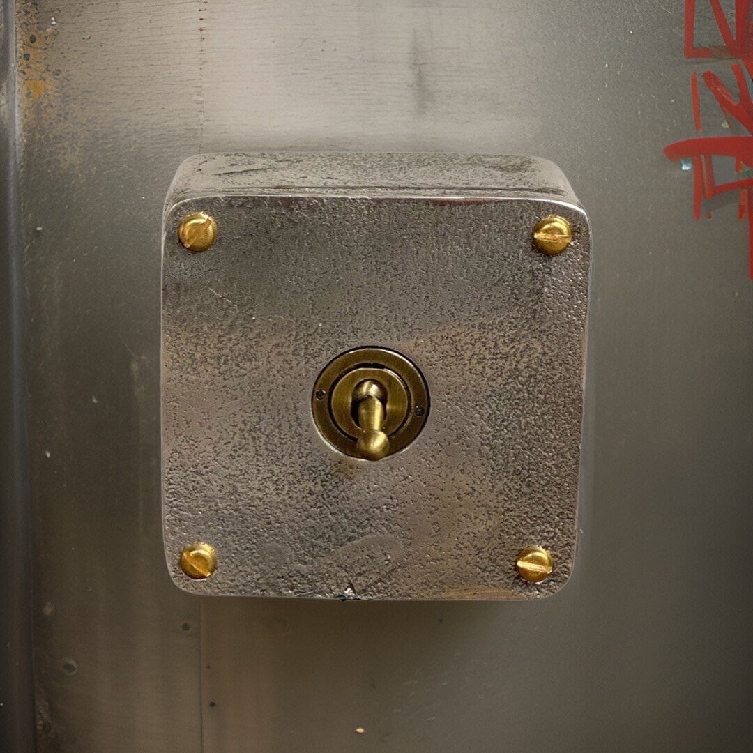 Single Gang Solid Cast Metal Conduit Light Switch Industrial 2 Way - BS EN Approved Vintage Crabtree 1950’s Style