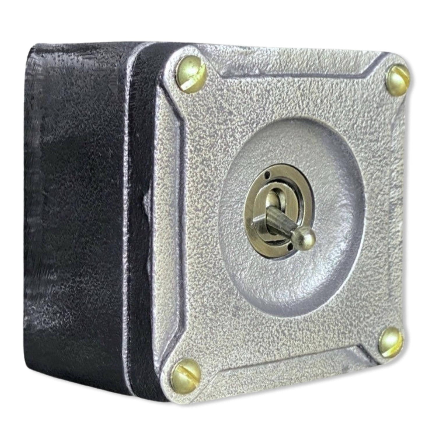Single Gang 2 Way Conduit Surface Mount Light Switch Solid Cast Metal Industrial ~ BS EN Approved Vintage Crabtree 1950’s Style