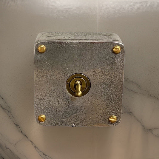 Single Gang Solid Cast Metal Light Switch Industrial 2 Way - BS EN Approved Vintage Walsall 1950’s Style