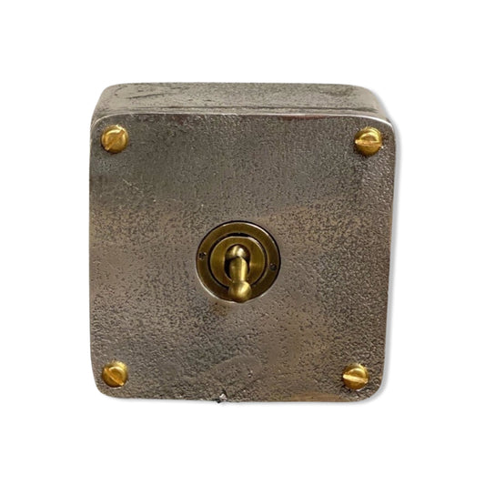 Single Gang Solid Cast Metal Light Switch Industrial 2 Way - BS EN Approved Vintage Walsall 1950’s Style