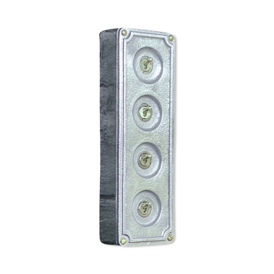 4 Gang 2 Way Solid Cast Metal Light Switch Industrial - BS EN Approved Vintage Britmac 1950’s Style
