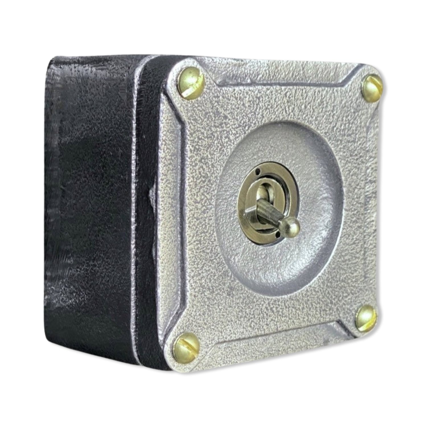 Single Gang Solid Cast Metal Light Switch Industrial 2 Way - BS EN Approved Vintage Britmac 1950’s Style