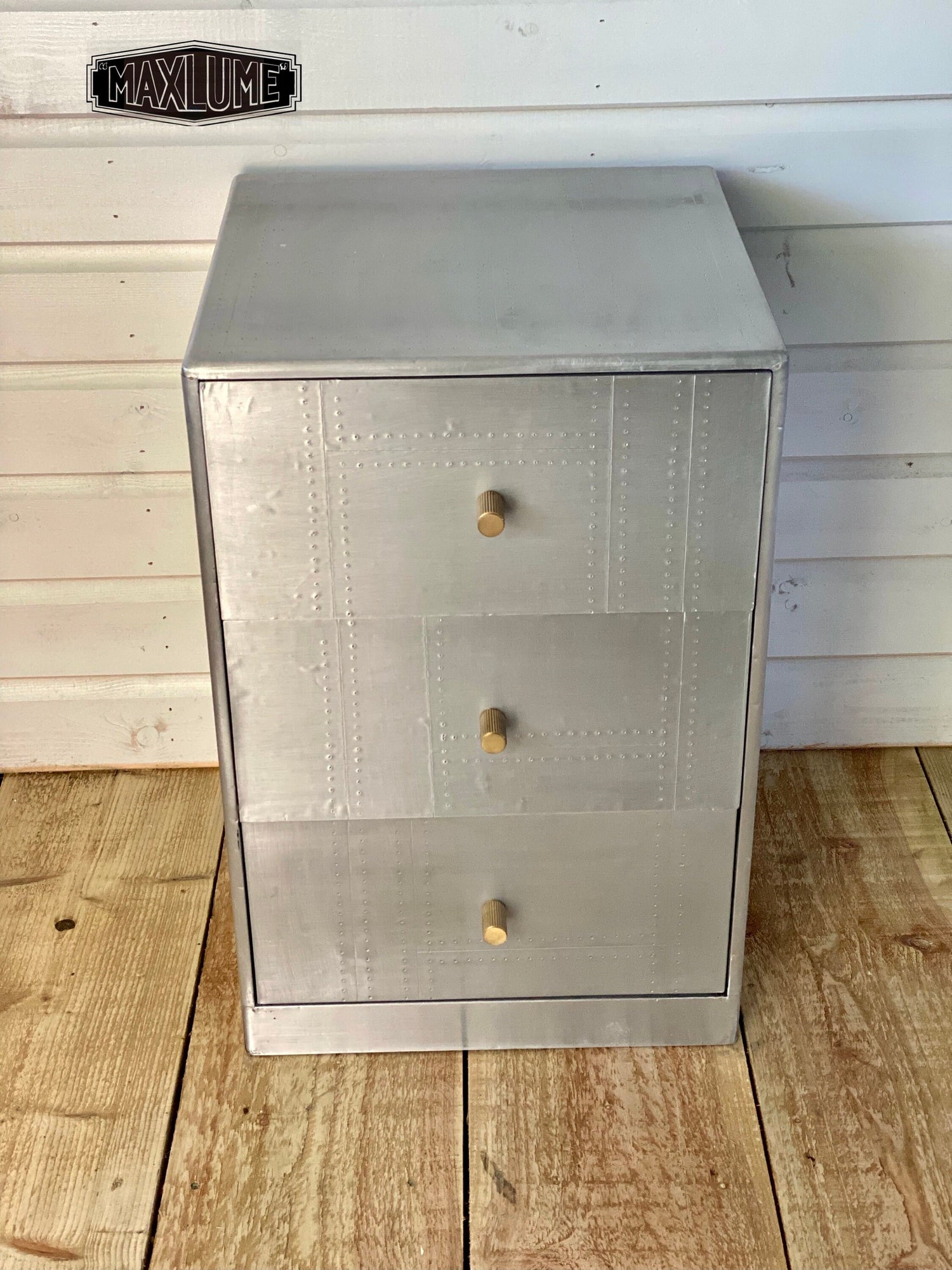 NEW Maxlume ~ Spitfire 3 Drawer Aviator Side Table Aviation Bedside Blackhawk Fighter Limited Edition