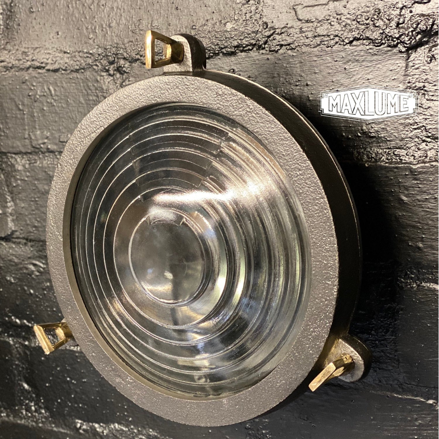Wroxham ~ Solid Cast Pewter Round Bulkhead Industrial Wall Light House | Ceiling Bathroom | Outdoor Garden