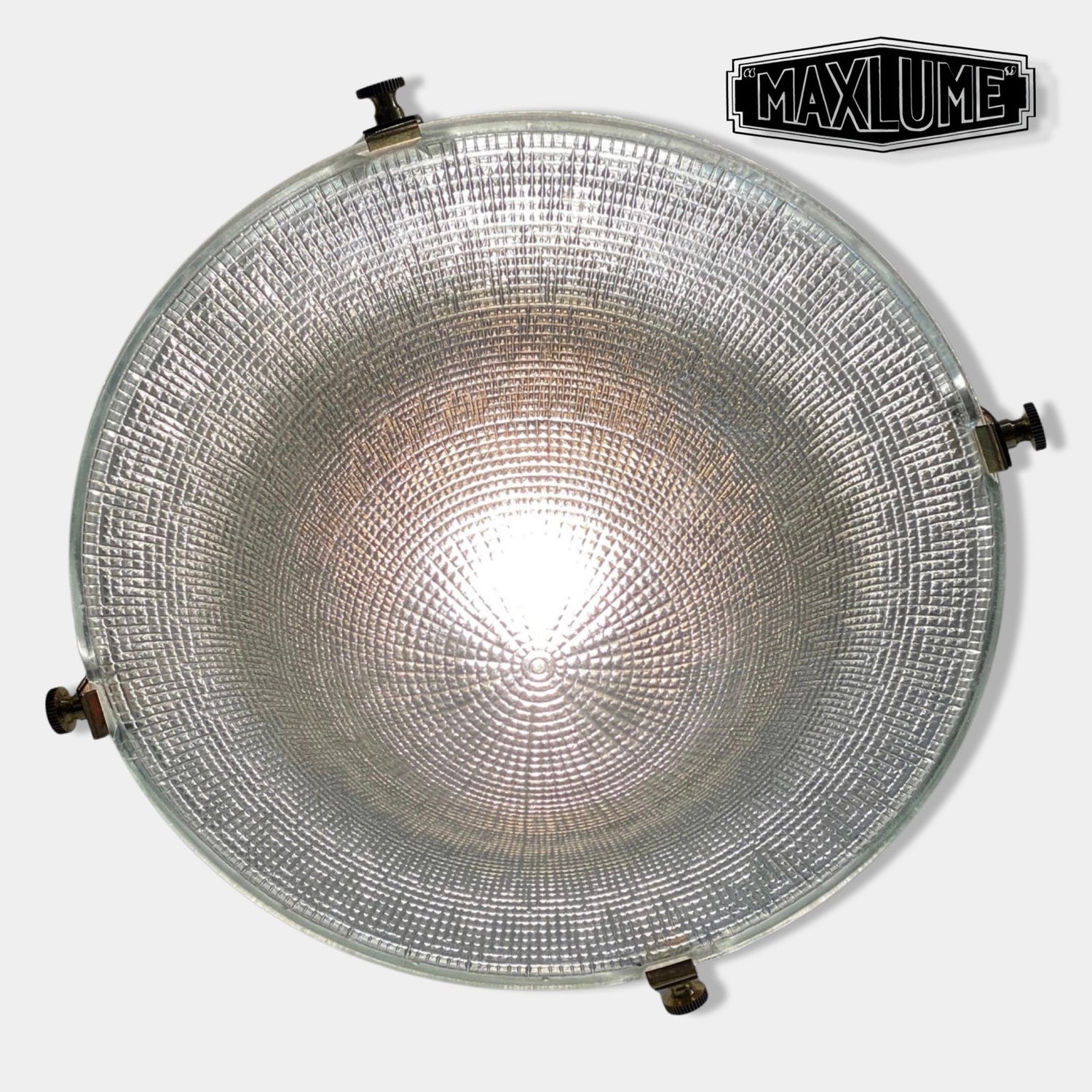 Houghton ~ Flush Mount Holophane Glass Light Vintage Design ~