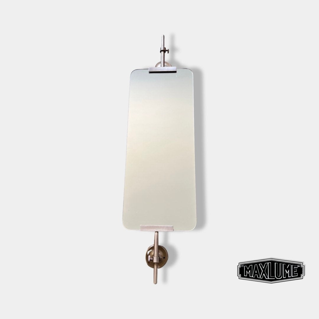 Antique Brass Portrait Mirror Handmade Swivel Wall Glass Mirror