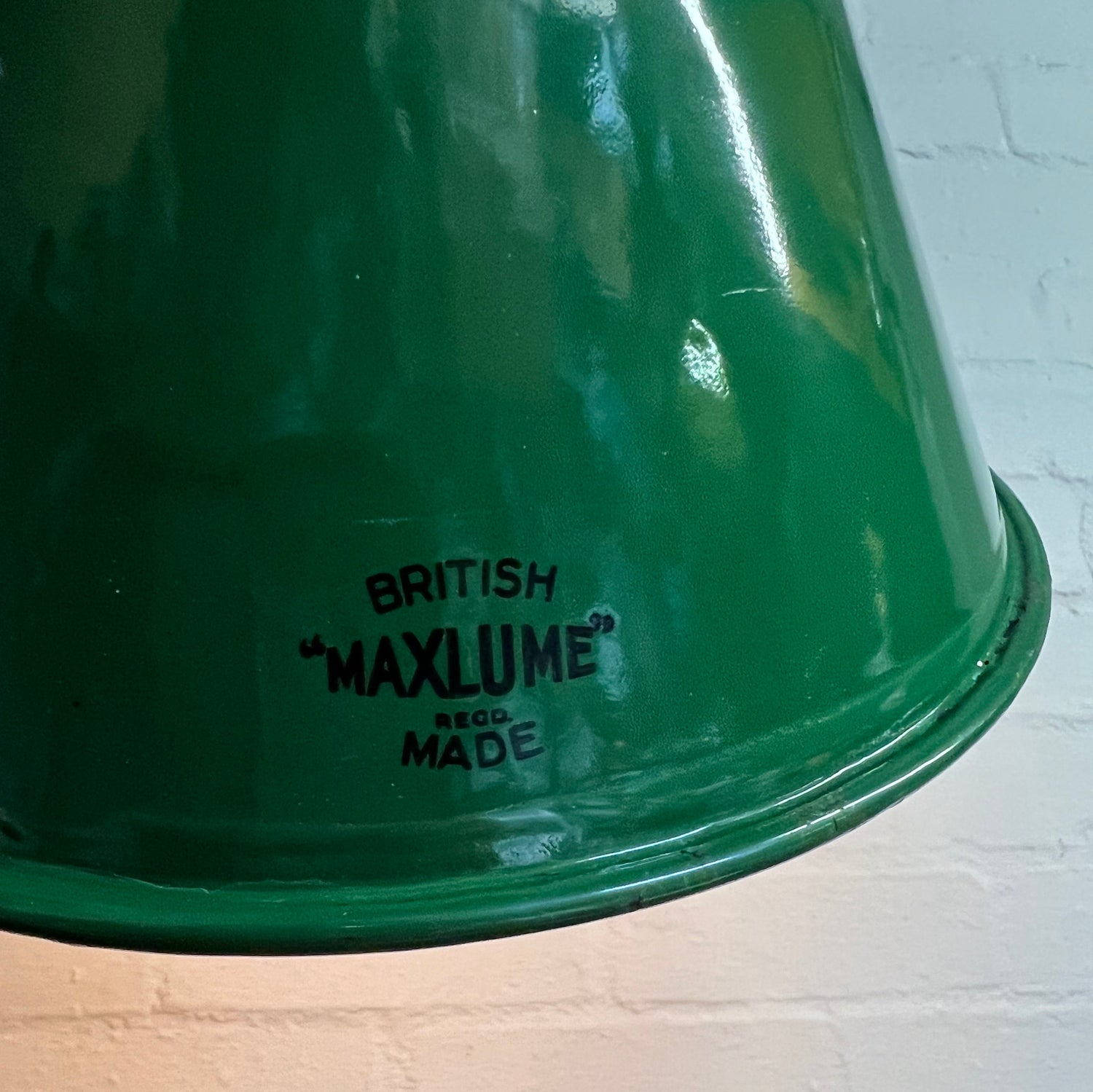 Maxlume 1920s Green Industrial Parabolic Angled Shade Pendant Set Light