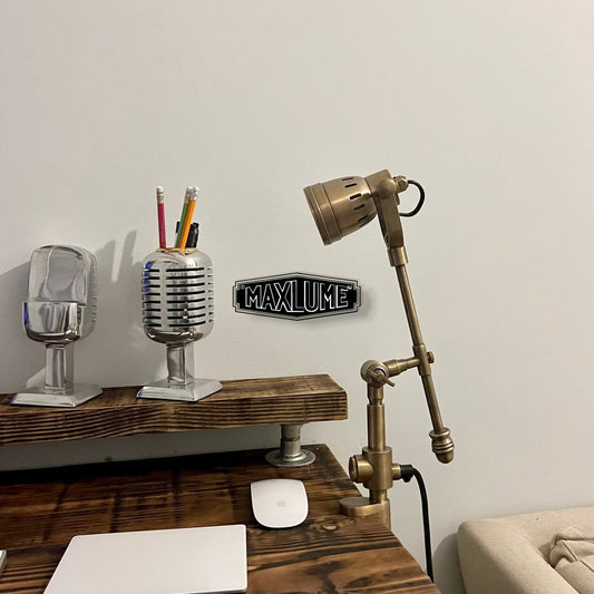 Solid Brass Table Clamp Lamp Vintage Style | Fabric Cable | Bedroom | Bedside Reading Light