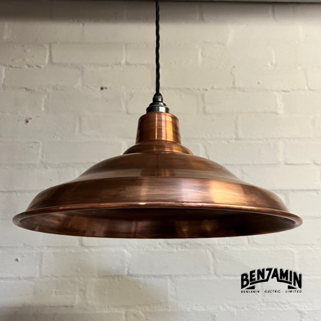 Bawsey ~ Antique Copper Industrial factory shade light ~ 16 Inch