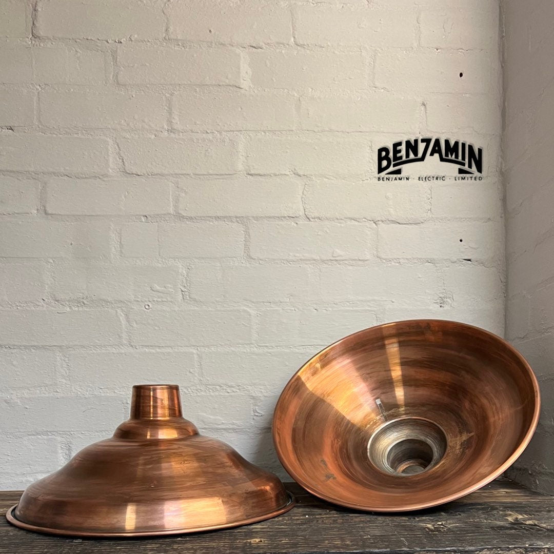 Bawsey ~ Antique Copper Industrial factory shade light ~ 16 Inch