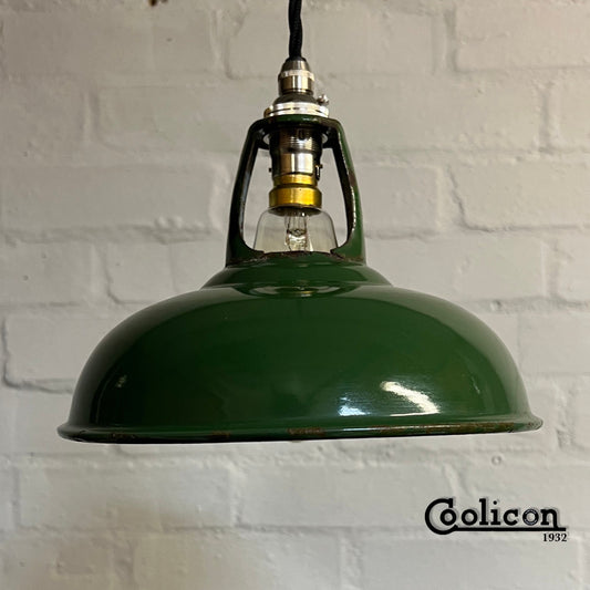 Geniune Green Solid Coolicon Shade 1932 Pendant Set Light | Ceiling Dining Room | Kitchen Table | Vintage Filament Bulb