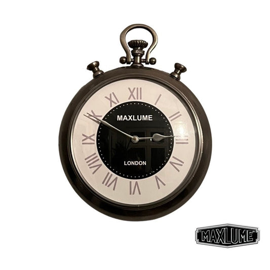 Maxlume ~ Fob Watch Clock Nautical Industrial Solid Cast ~ 12 Inch