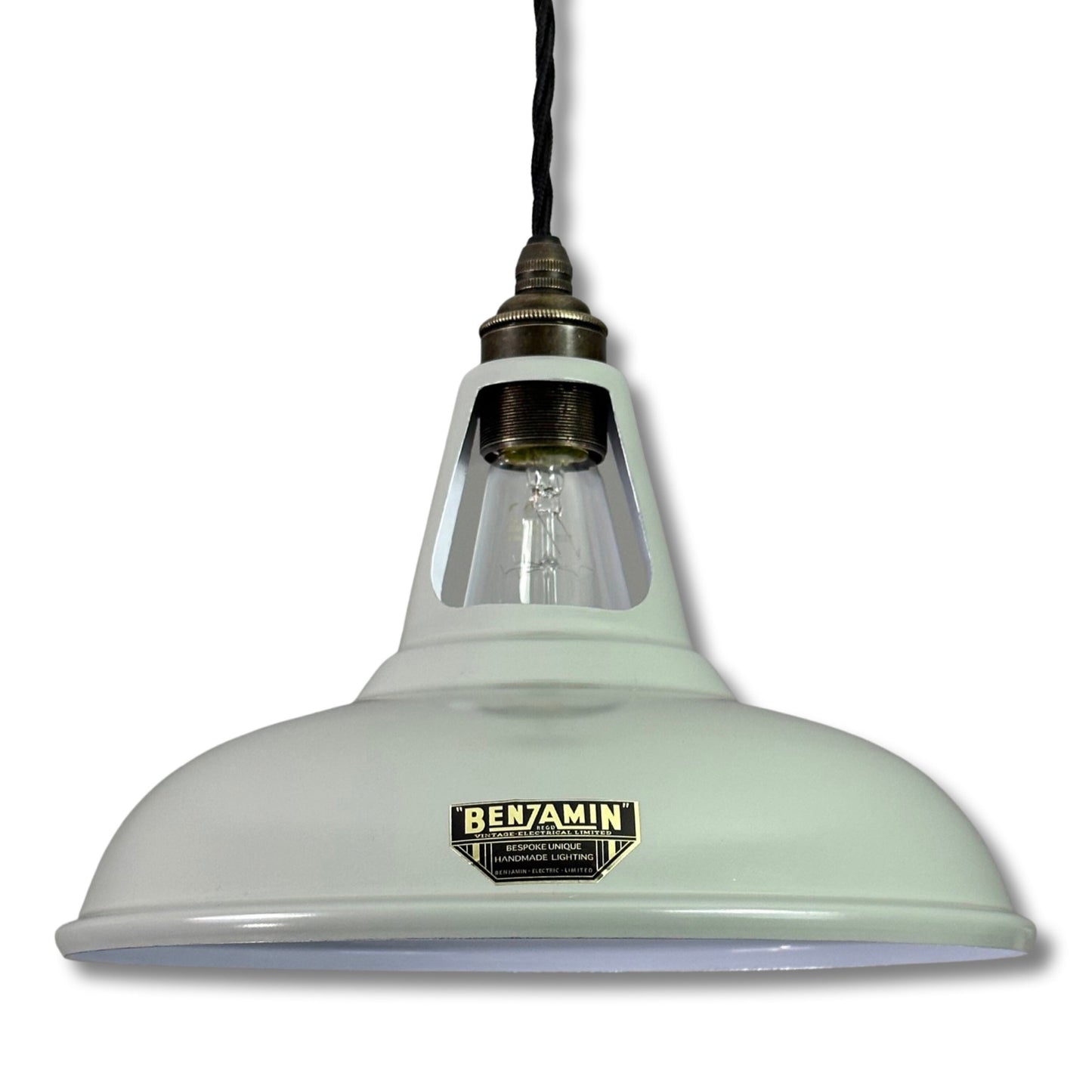 Cawston - Original Grey Slotted Lampshade Pendant Set Light *Worn* - 11 Inch