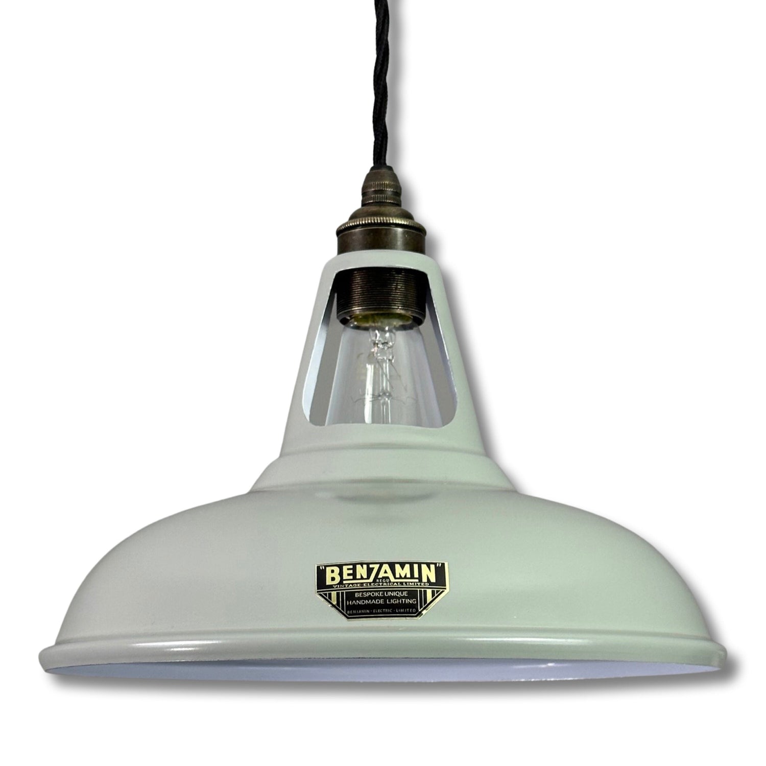 Cawston - Original Grey Slotted Lampshade Pendant Set Light *Worn* - 11 Inch