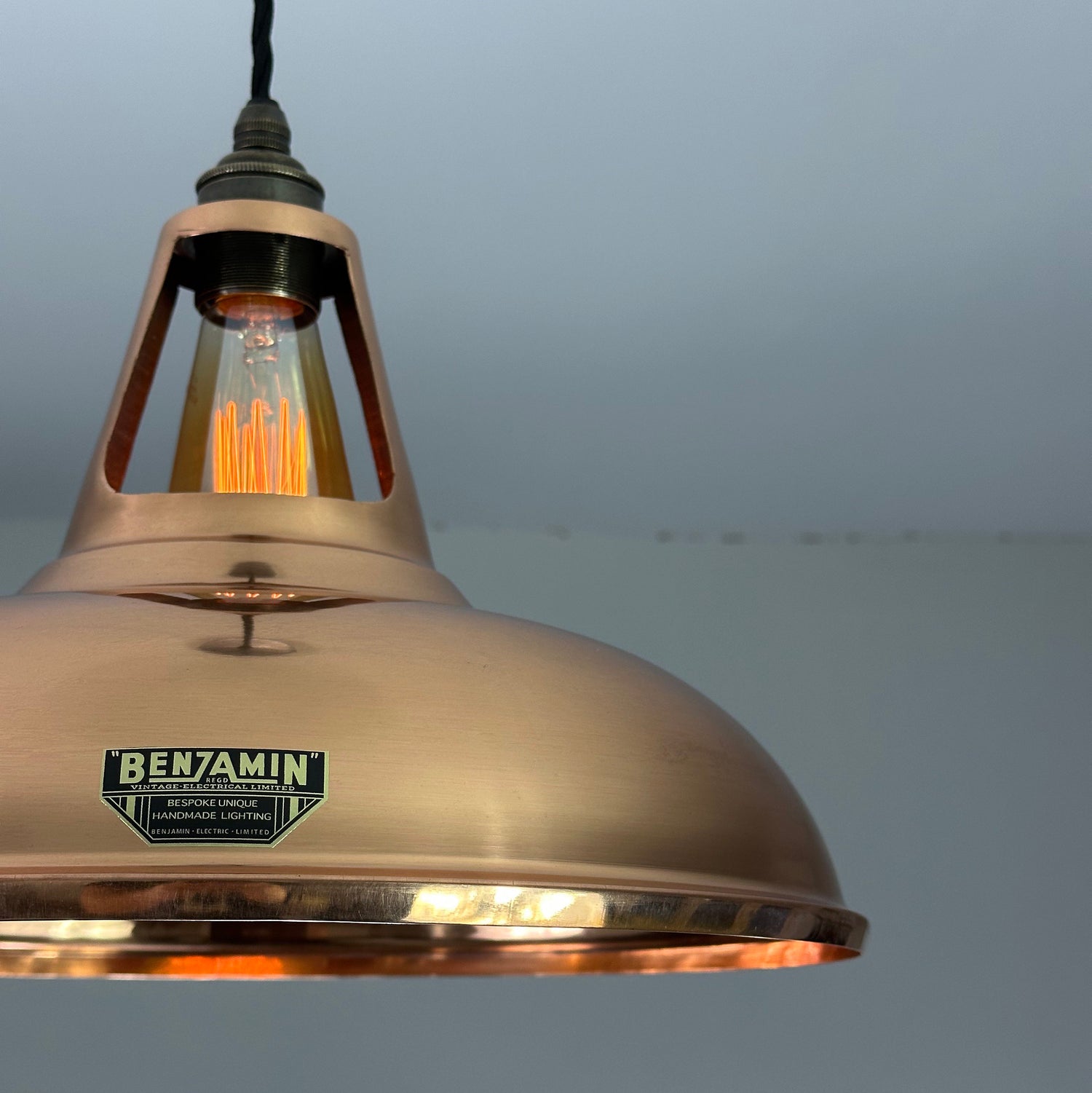 Cawston XL - Genuine Solid Copper Slotted Lampshade Pendant Set Light - 14 Inch