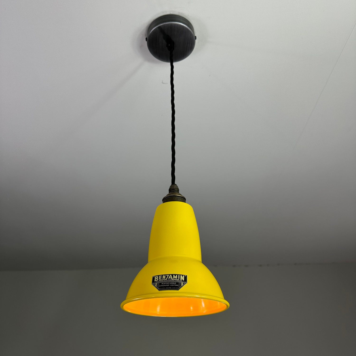 Alby ~ Summer Yellow Shade Pendant Set Light ~ 6 Inch