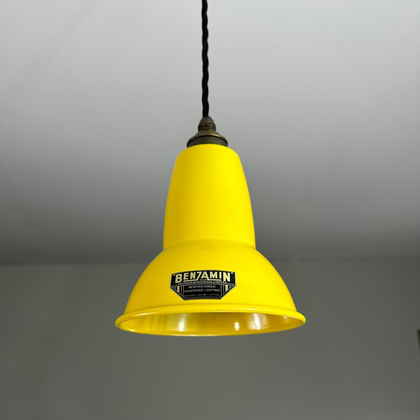 Alby ~ Summer Yellow Shade Pendant Set Light ~ 6 Inch