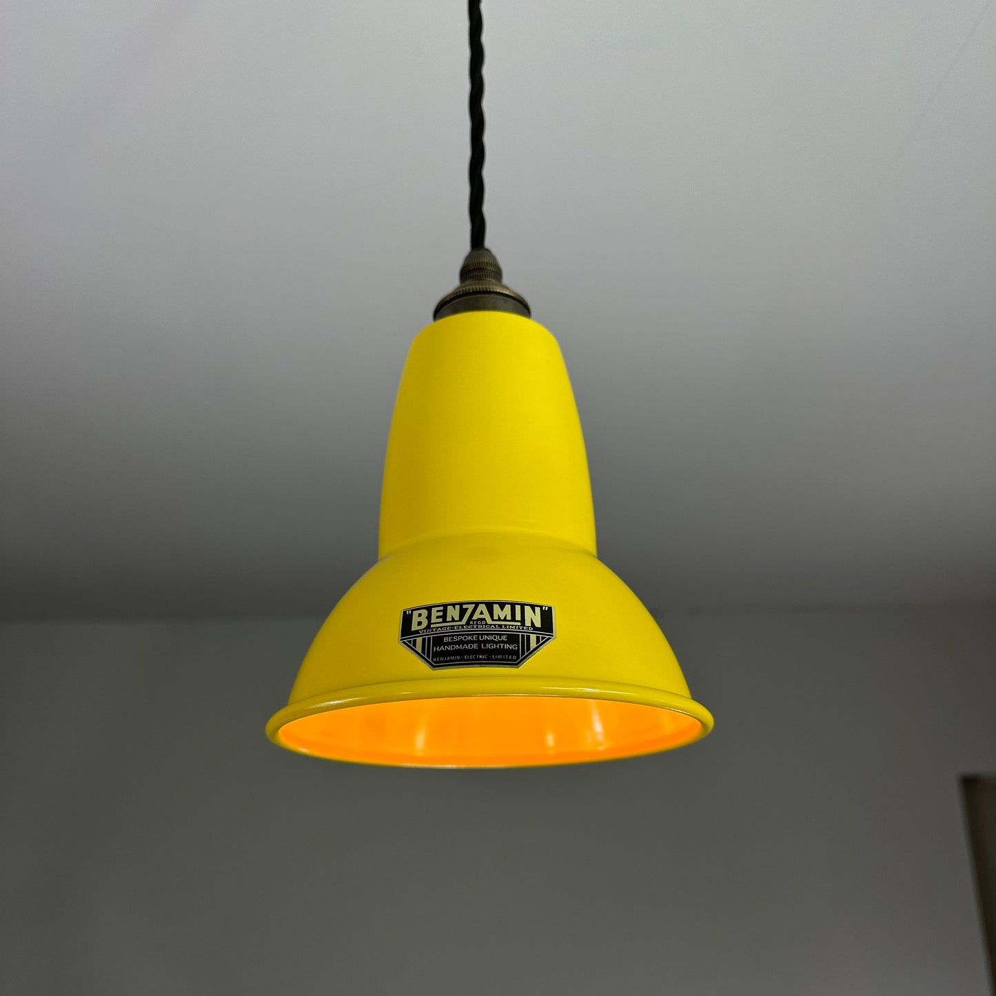 Alby ~ Summer Yellow Shade Pendant Set Light ~ 6 Inch