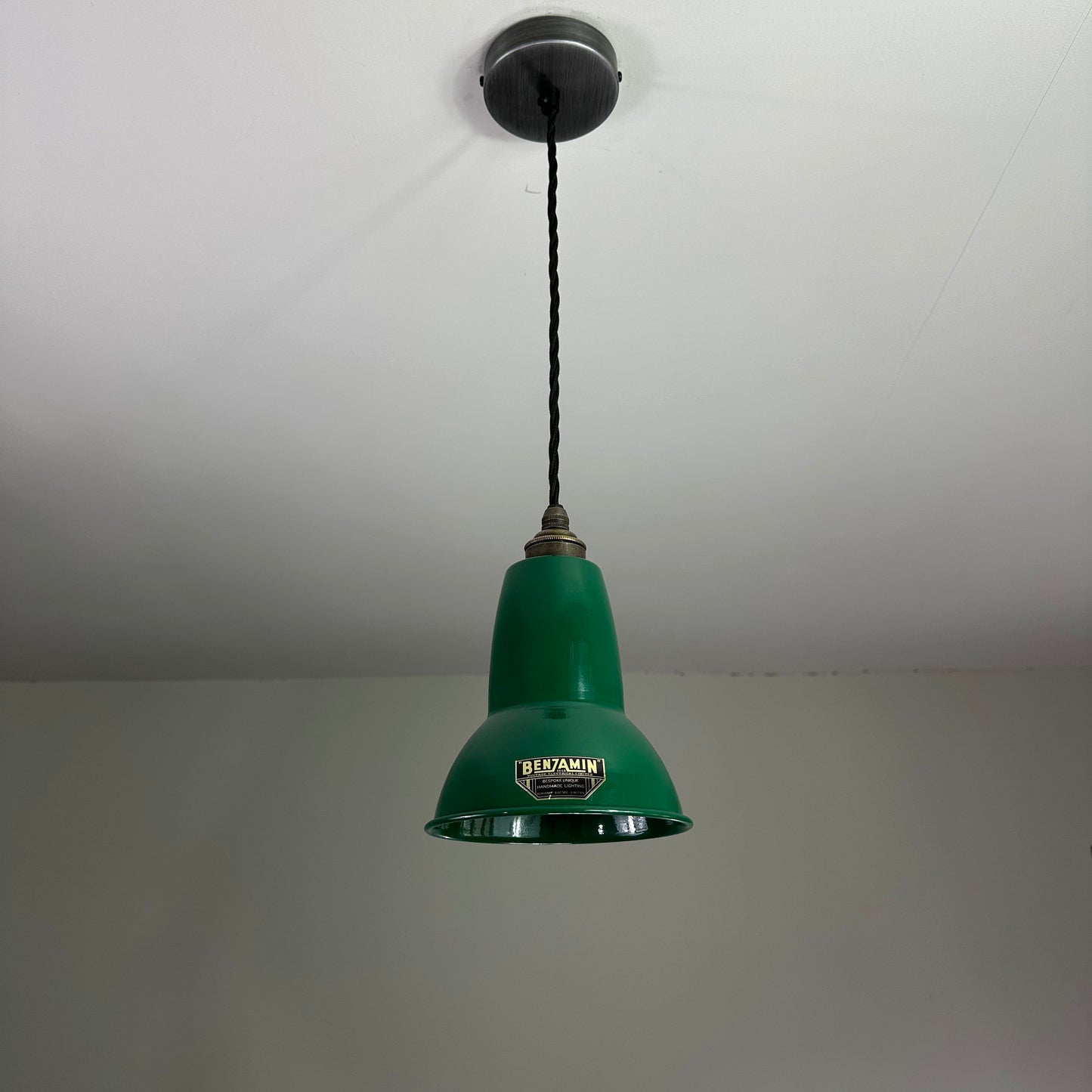 Alby ~ Racing Green Shade Pendant Set Light ~ 6 Inch