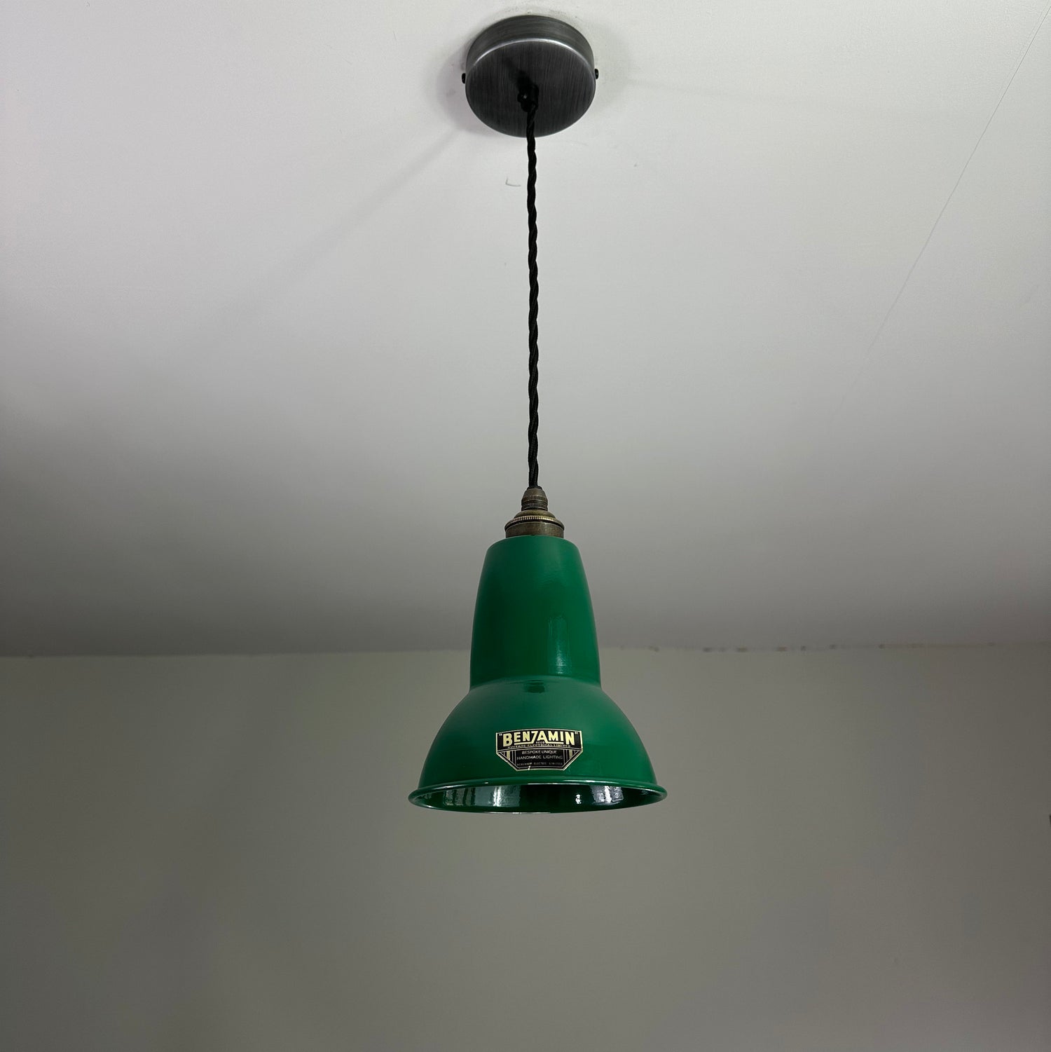 Alby ~ Racing Green Shade Pendant Set Light ~ 6 Inch