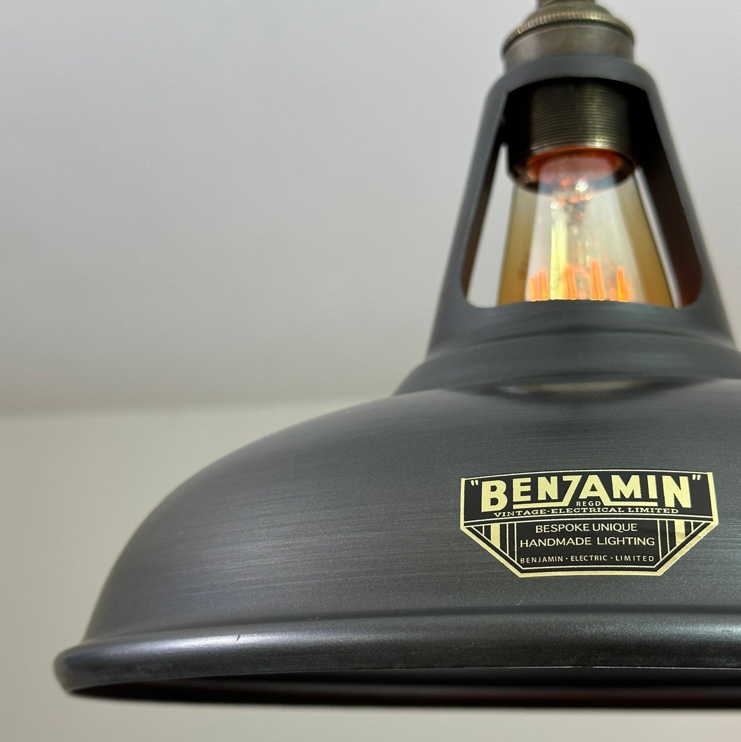 Cawston - Pewter Grey Slotted Lampshade Pendant Set Light - 11 Inch