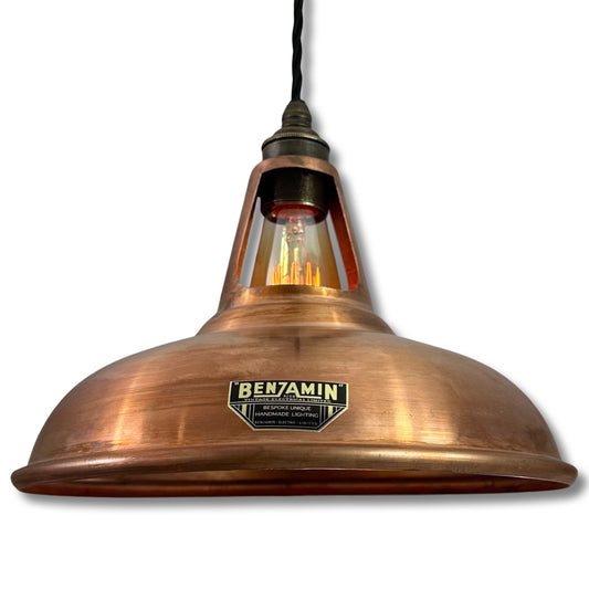 Cawston - Antique Copper Slotted Lampshade Pendant Ceiling Light - 11 Inch