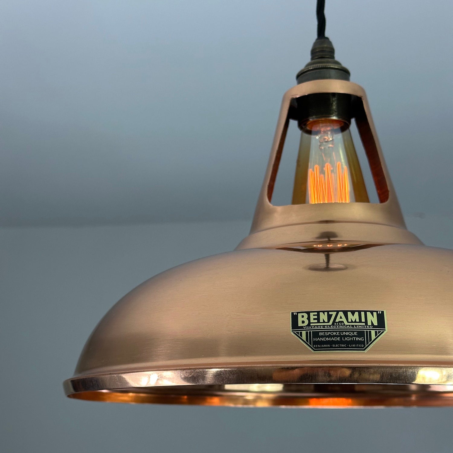 Cawston XL - Genuine Solid Copper Slotted Lampshade Pendant Set Light - 14 Inch
