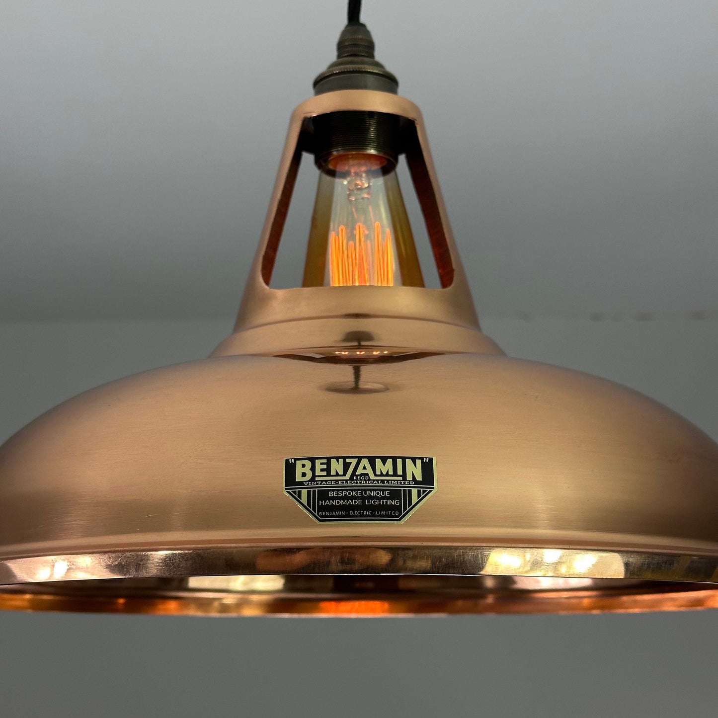 Cawston XL - Genuine Solid Copper Slotted Lampshade Pendant Set Light - 14 Inch