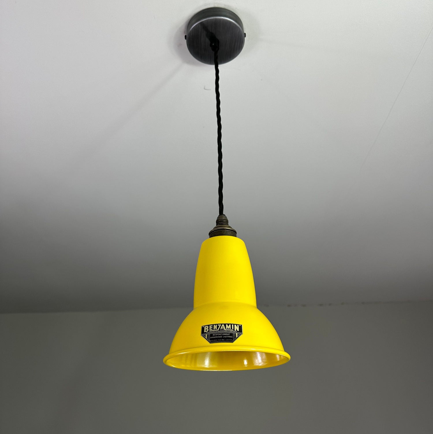 Alby ~ Summer Yellow Shade Pendant Set Light ~ 6 Inch