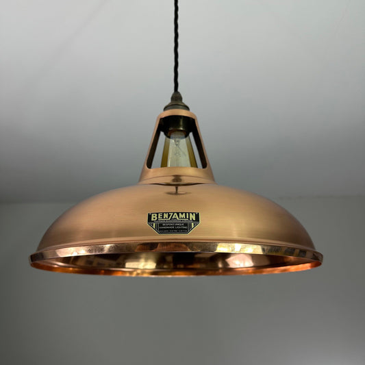 Cawston XL - Genuine Solid Copper Slotted Lampshade Pendant Set Light - 14 Inch