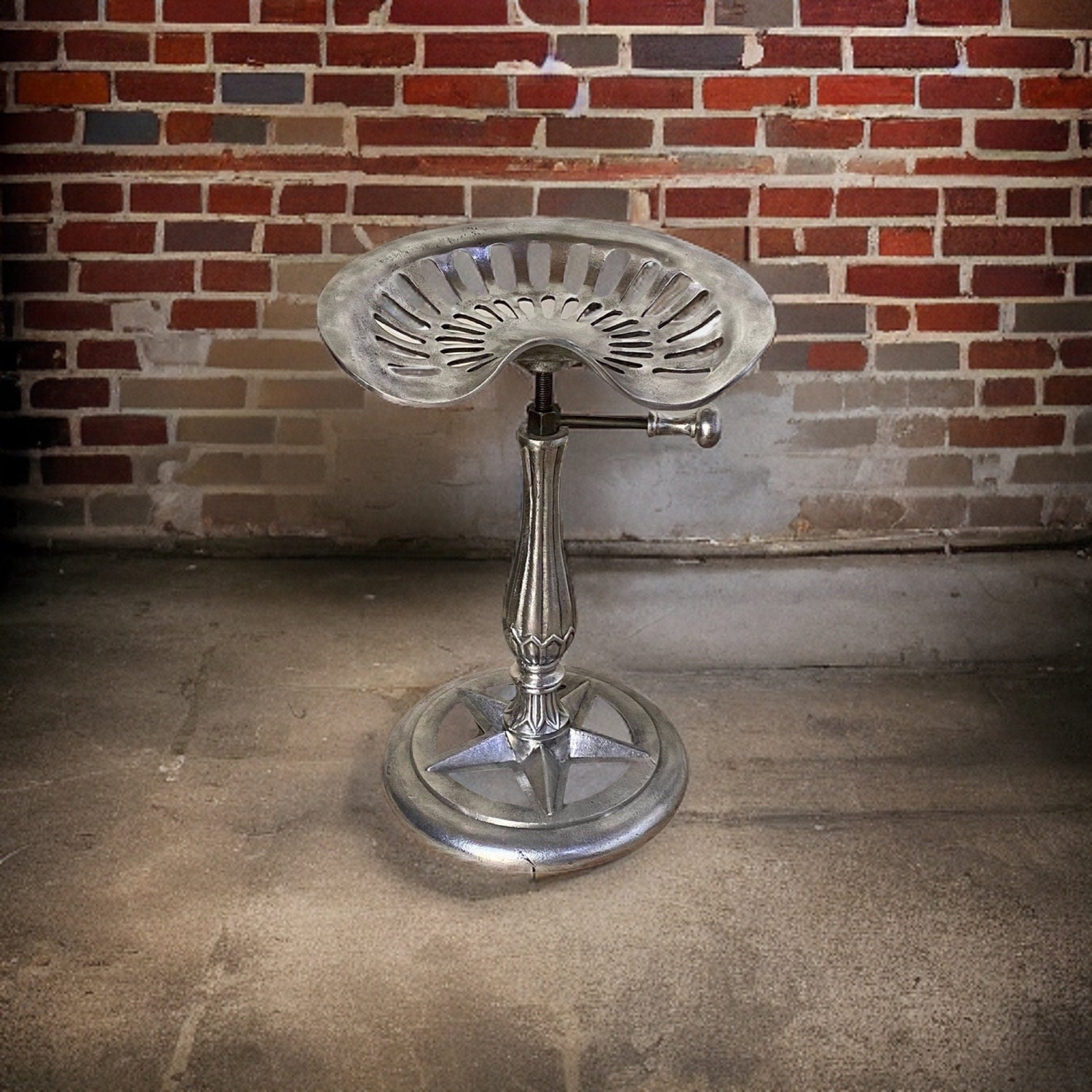 Tractor Seat Industrial Solid Bar Stool | Vintage Style | Solid Cast Metal | Floor Standing