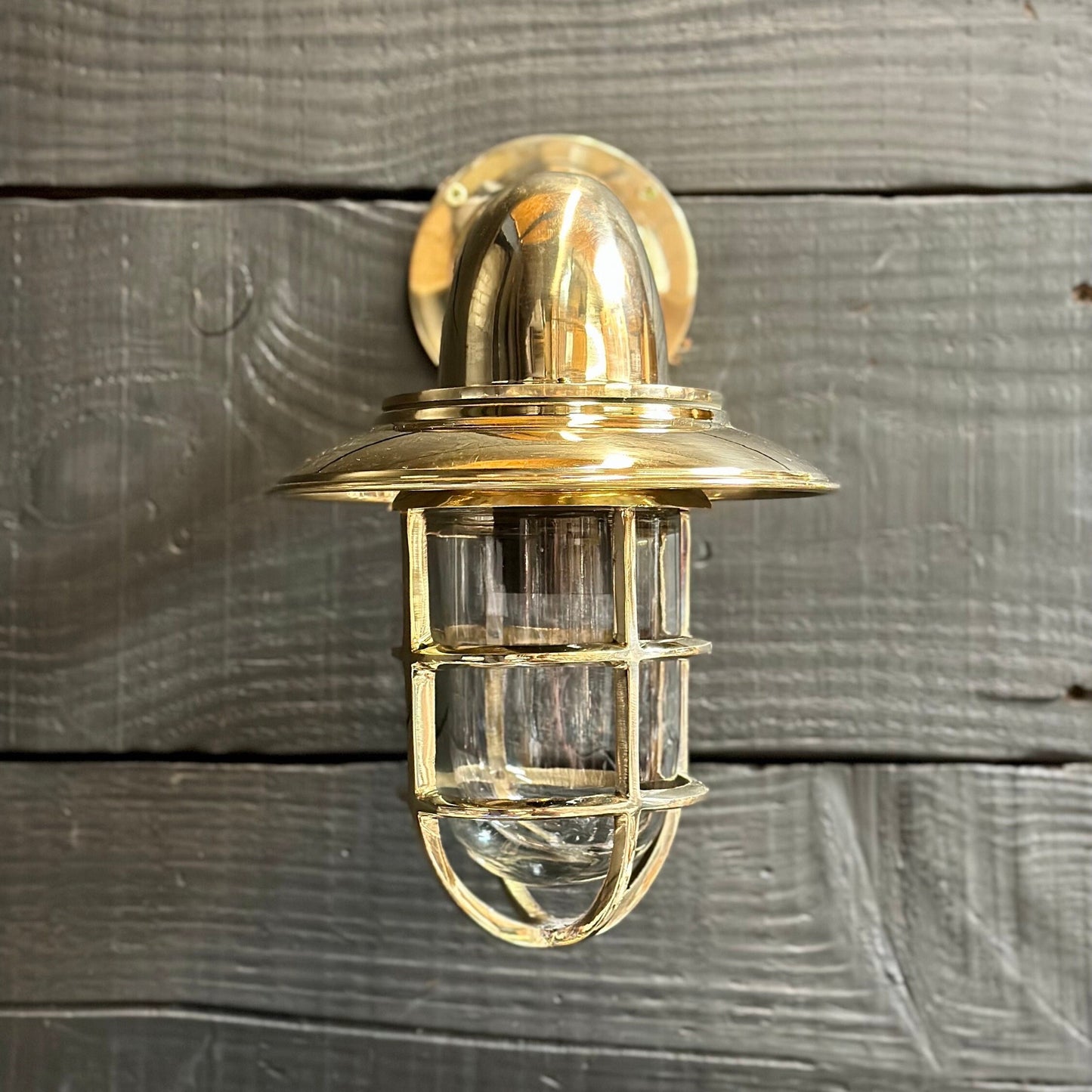 Wells ~ Bulkhead Outdoor & Bathroom Wall Light Solid Brass
