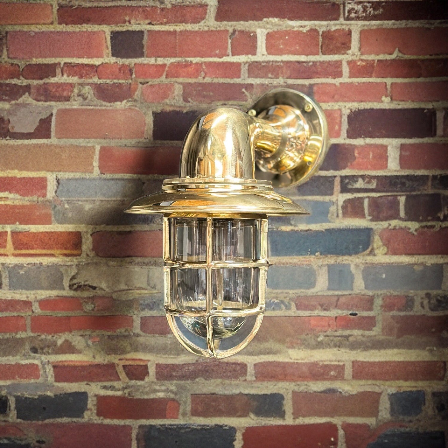 Wells ~ Bulkhead Outdoor & Bathroom Wall Light Solid Brass