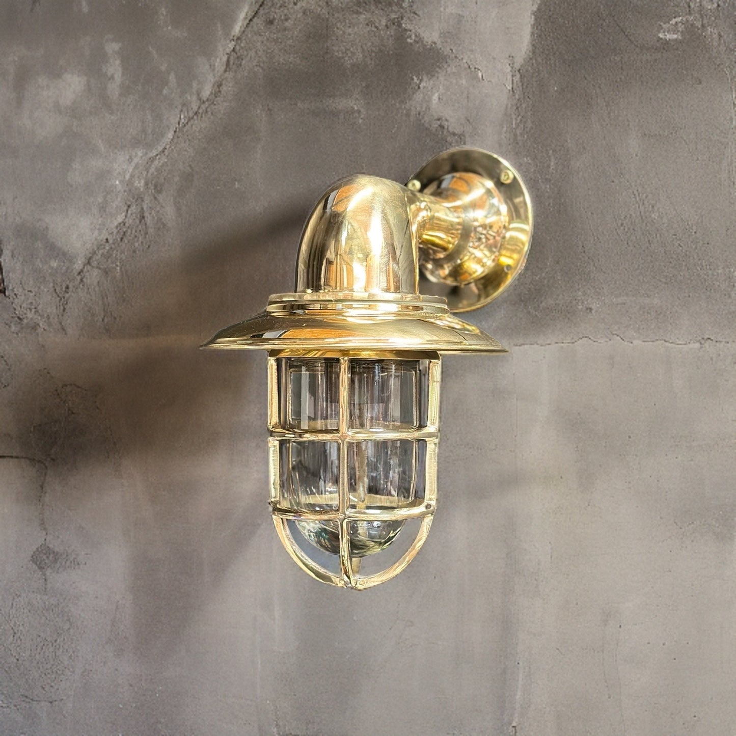 Wells ~ Bulkhead Outdoor & Bathroom Wall Light Solid Brass