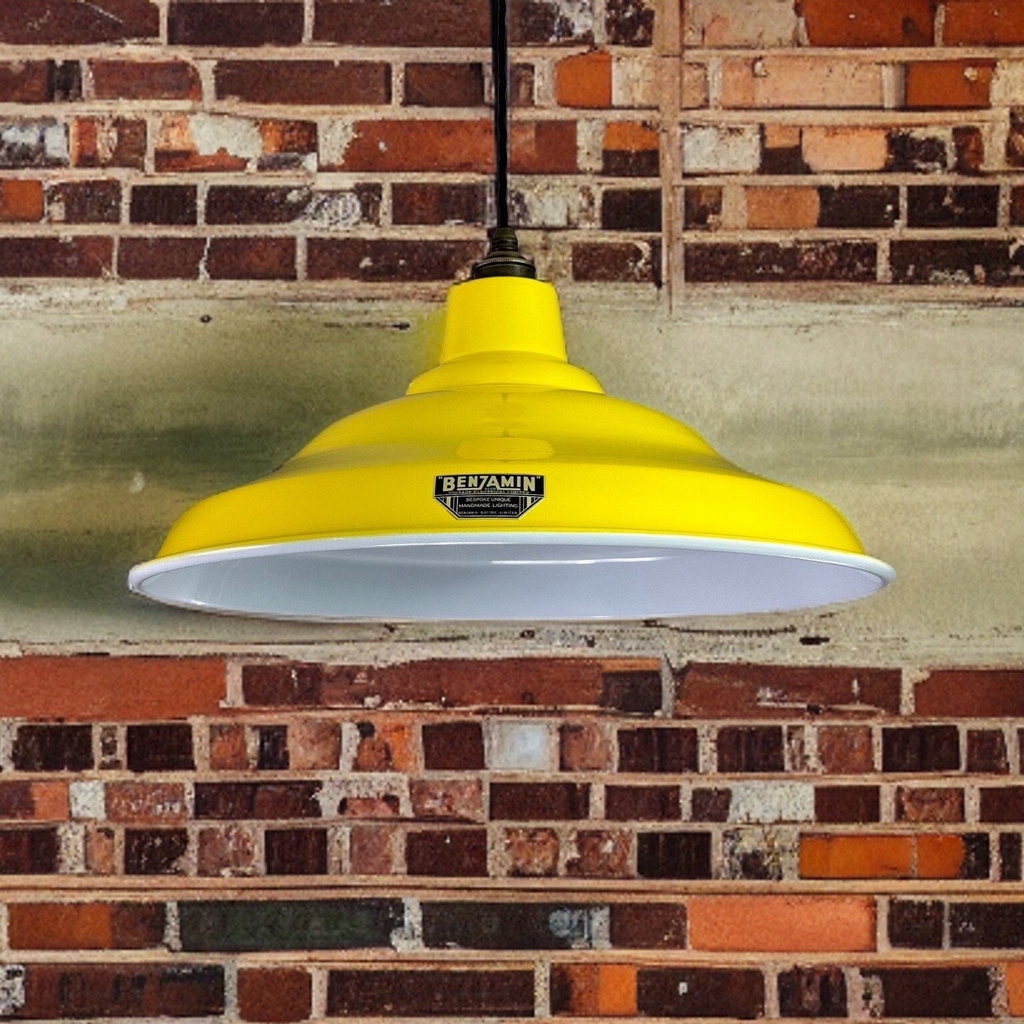 Bawsey ~ *Worn* Summer Yellow Lampshade Pendant Set Light ~ 16 Inch