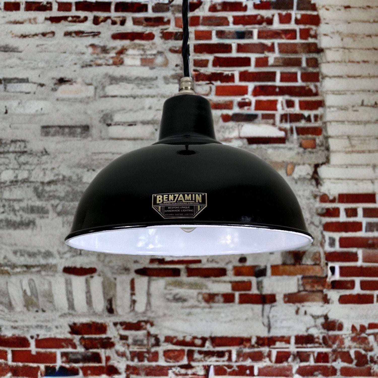 Salthouse ~ Midnight Black Dome Lampshade Pendant Set Light ~ 10 Inch
