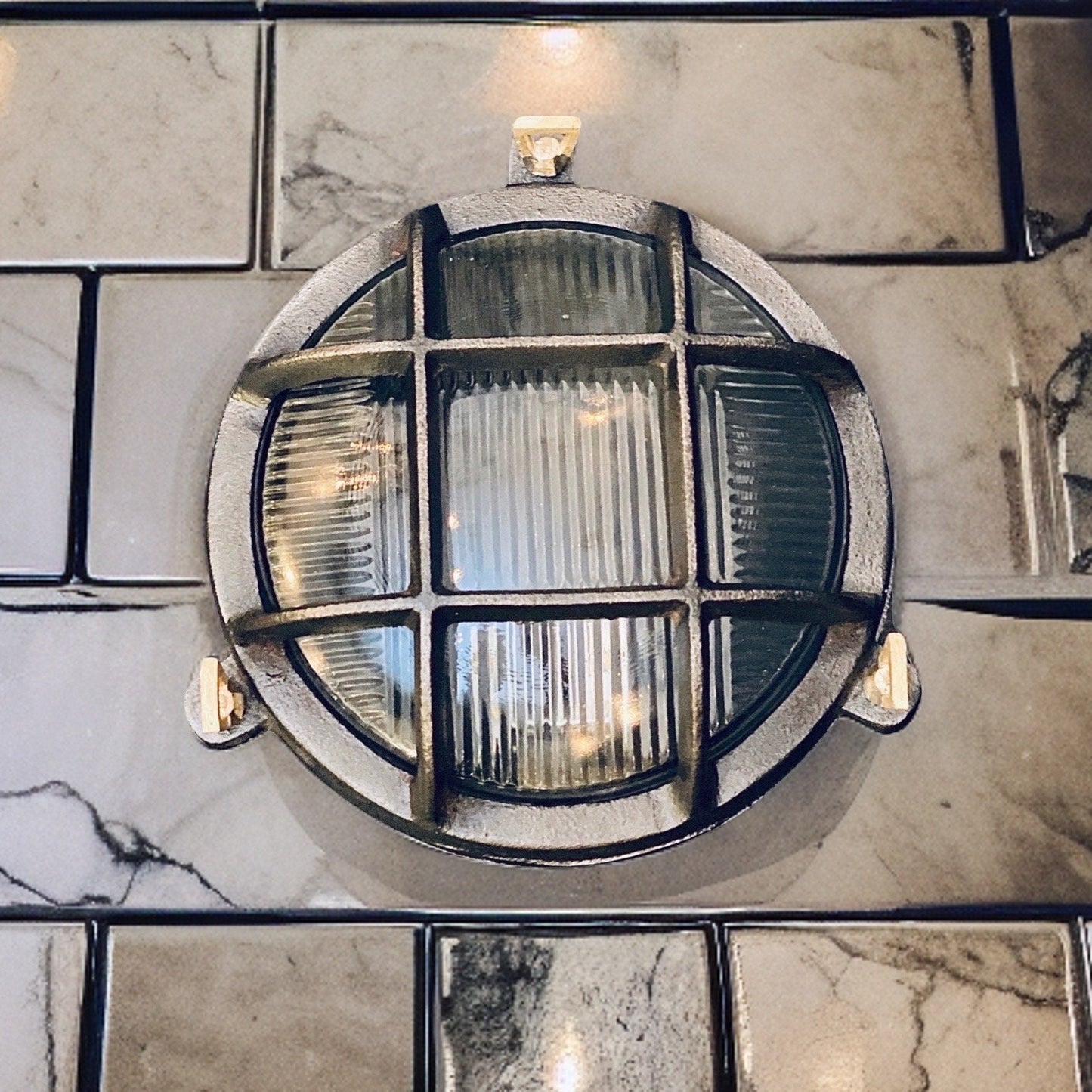Wroxham ~ Black Cast Iron Caged Bulkhead Industrial Wall Light | Ceiling Bathroom | Outdoor Garden | Vintage 1 x Edison Filament Bulb