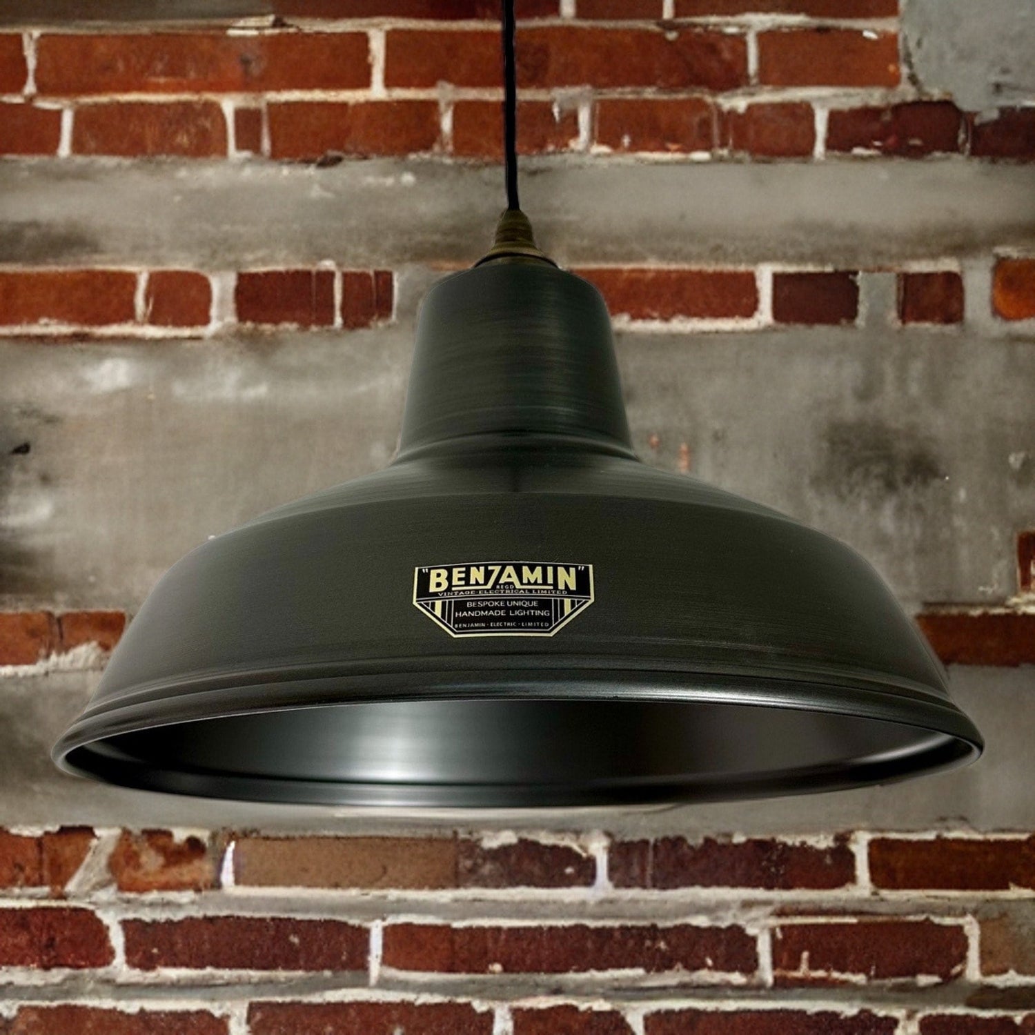 Filby ~ Pewter Grey RLM Reflector Lampshade Pendant Set Light ~ 12.5 Inch