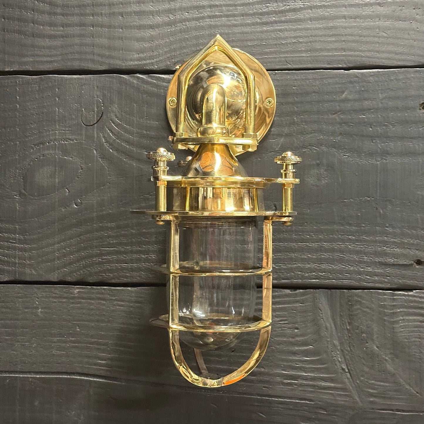 Kelling ~ Bulkhead Outdoor & Bathroom Sconce Wall Light Solid Brass | 11 Inch