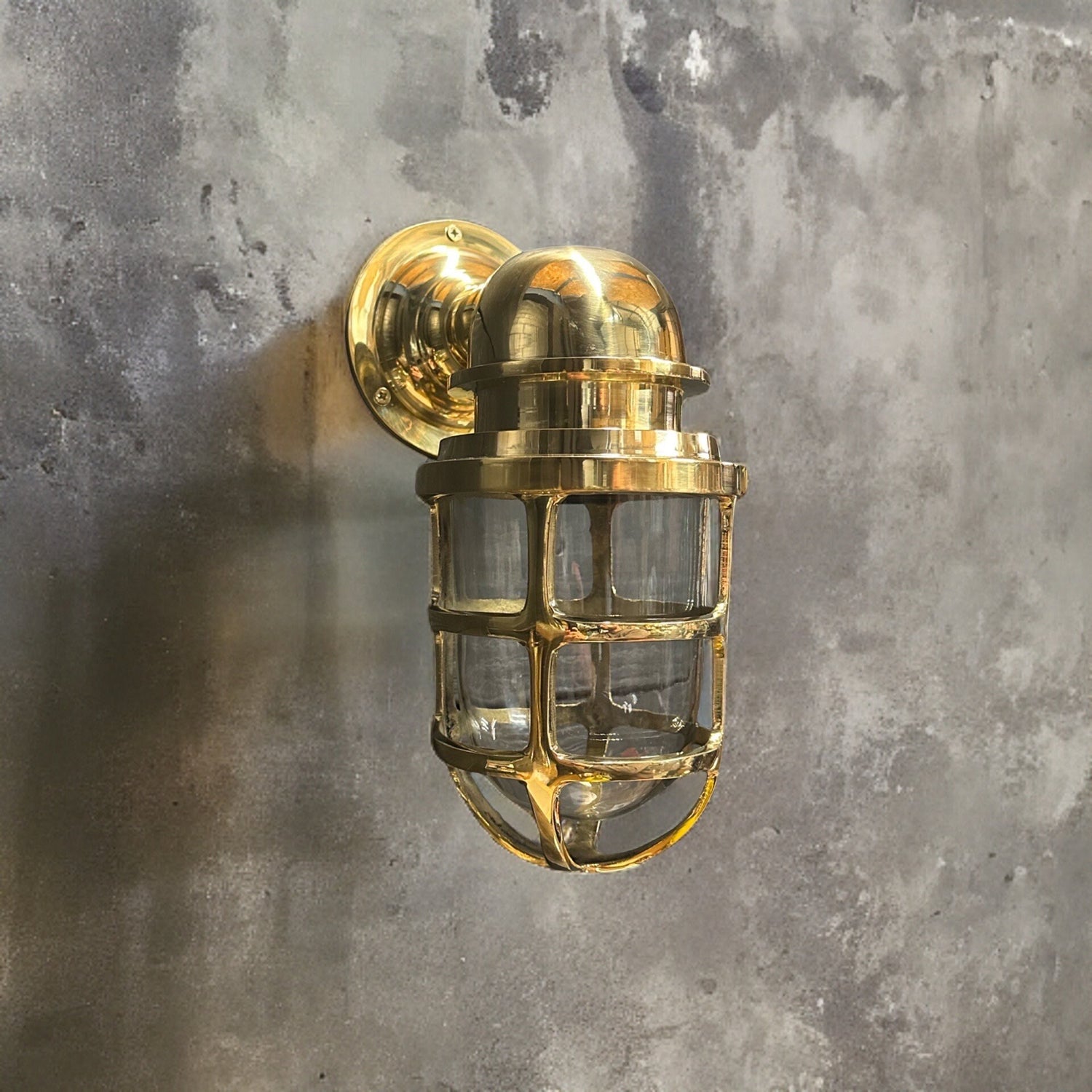 Keswick ~ Bulkhead Outdoor & Bathroom Sconce Wall Light Solid Brass | 7 Inch