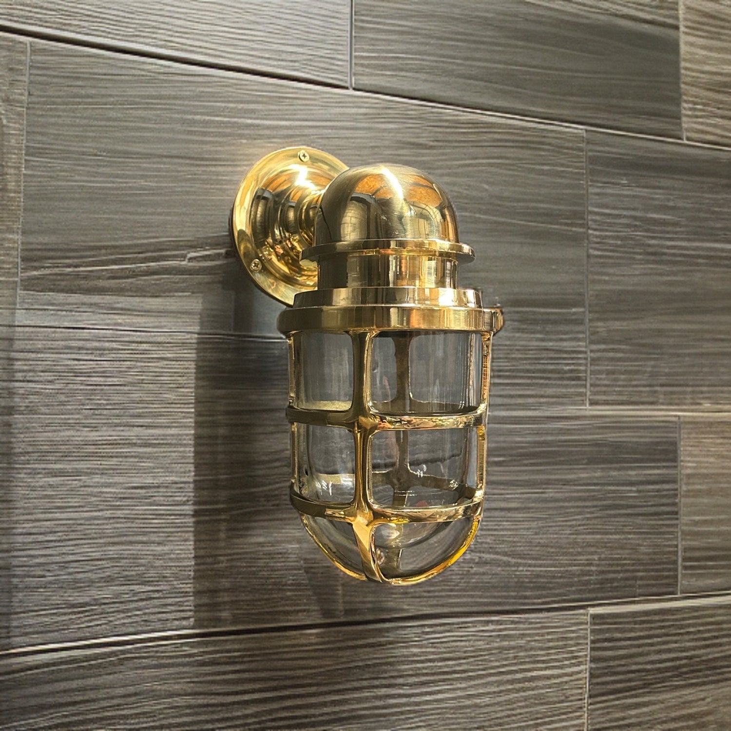 Keswick ~ Bulkhead Outdoor & Bathroom Sconce Wall Light Solid Brass | 7 Inch