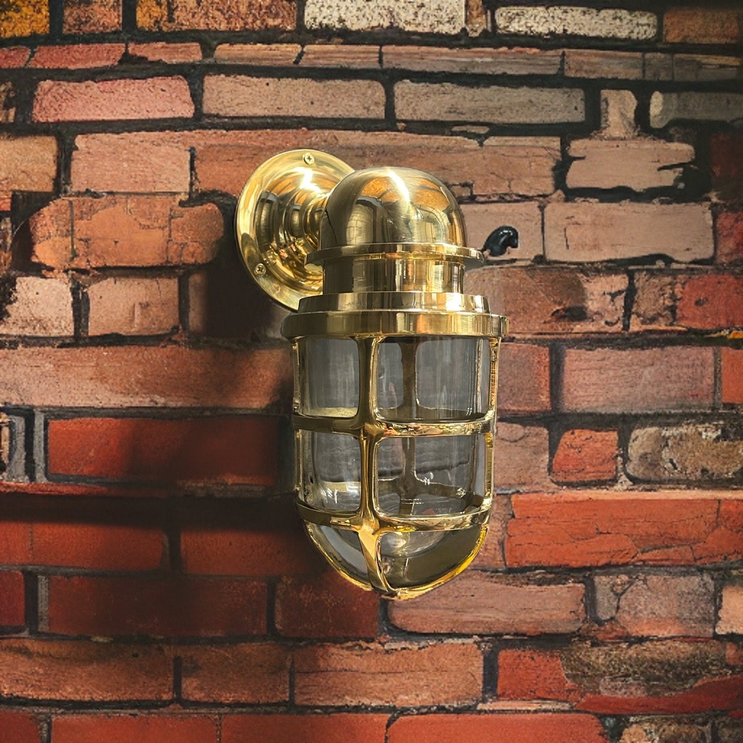 Keswick ~ Bulkhead Outdoor & Bathroom Sconce Wall Light Solid Brass | 7 Inch