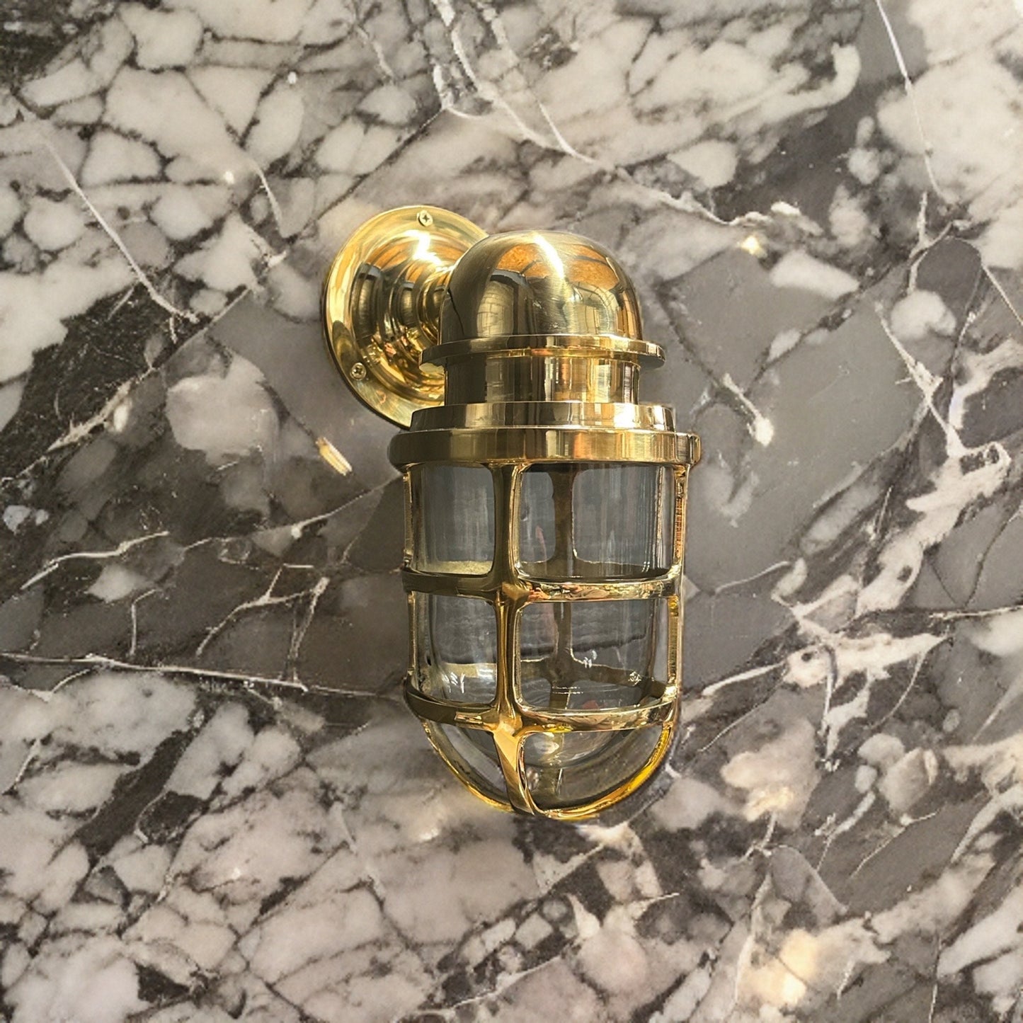 Keswick ~ Bulkhead Outdoor & Bathroom Sconce Wall Light Solid Brass | 7 Inch