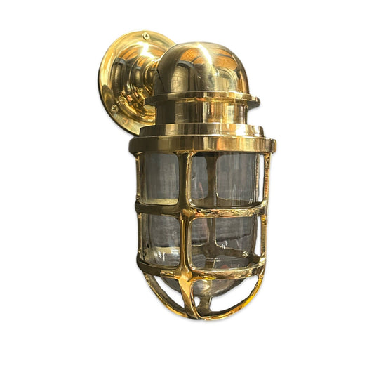 Keswick ~ Bulkhead Outdoor & Bathroom Sconce Wall Light Solid Brass | 7 Inch