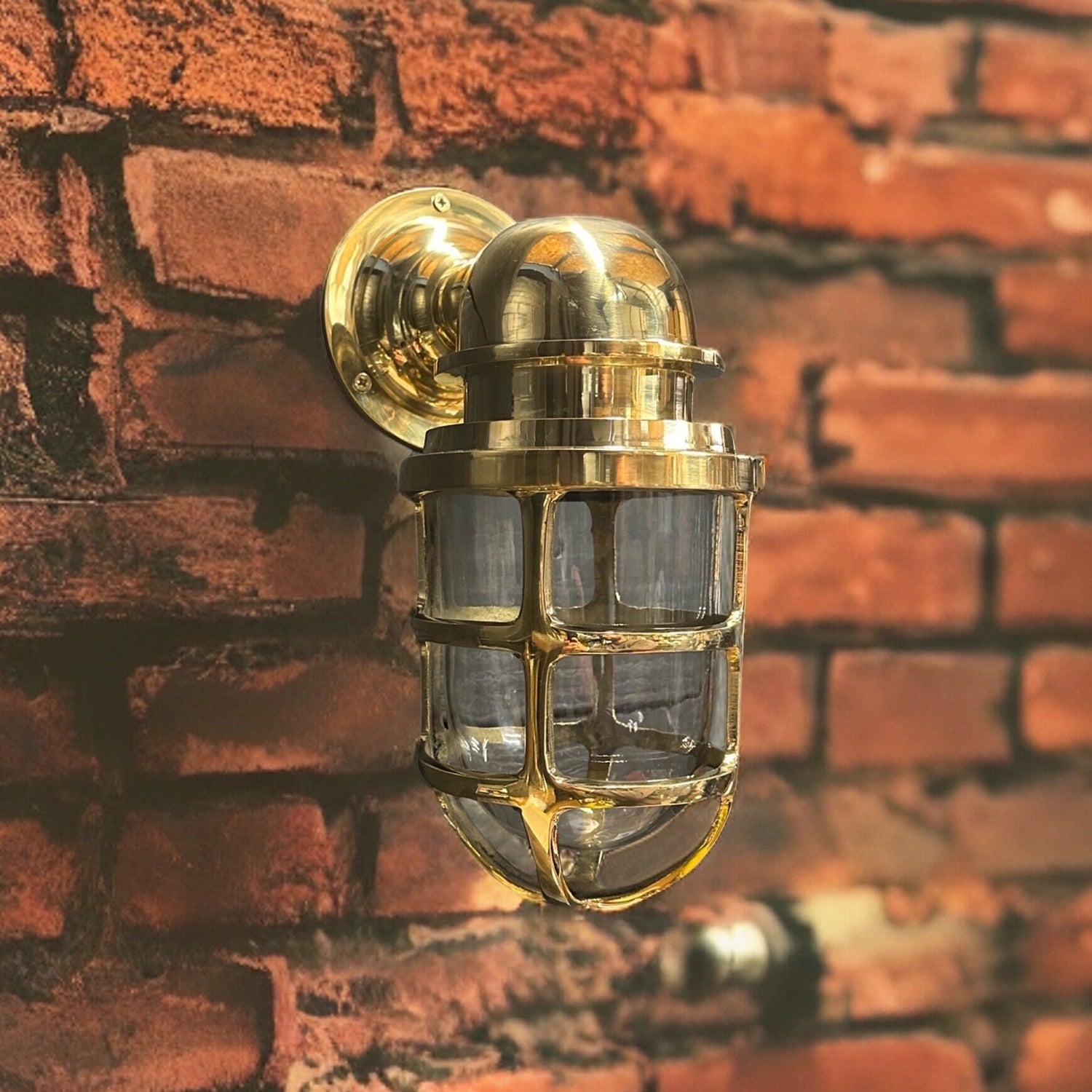 Keswick ~ Bulkhead Outdoor & Bathroom Sconce Wall Light Solid Brass | 7 Inch