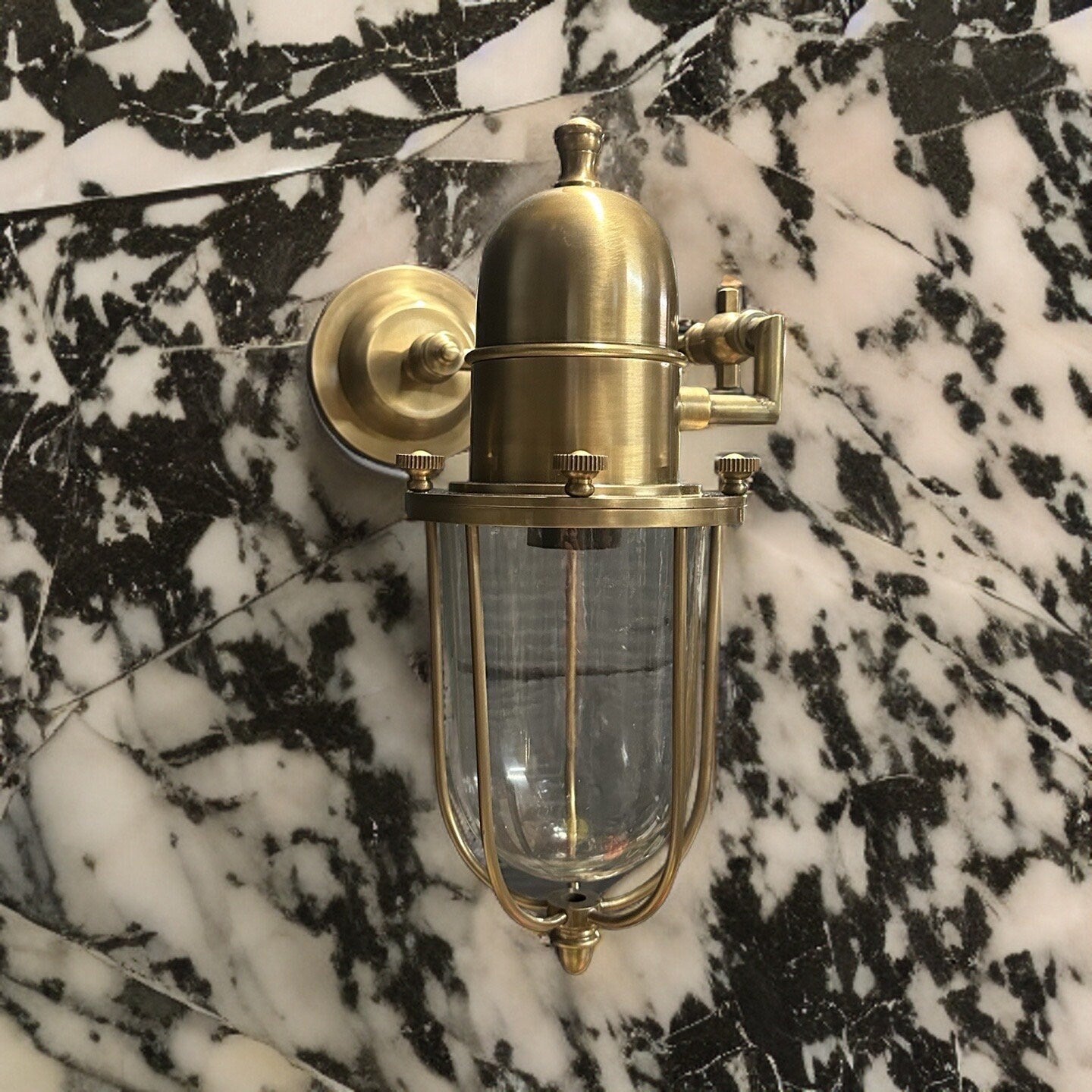 Caister ~ Bulkhead Outdoor & Bathroom Sconce Wall Light Solid Brass | 13.5 Inch